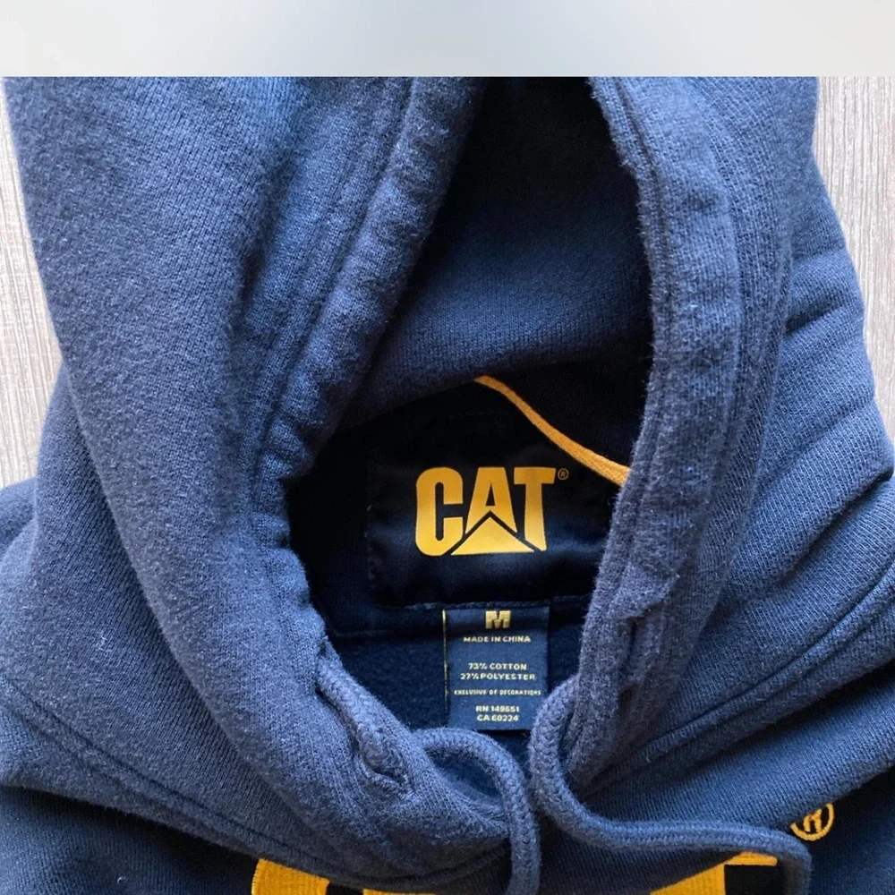Caterpillar Black Hoodie for Cats with Gold Logo